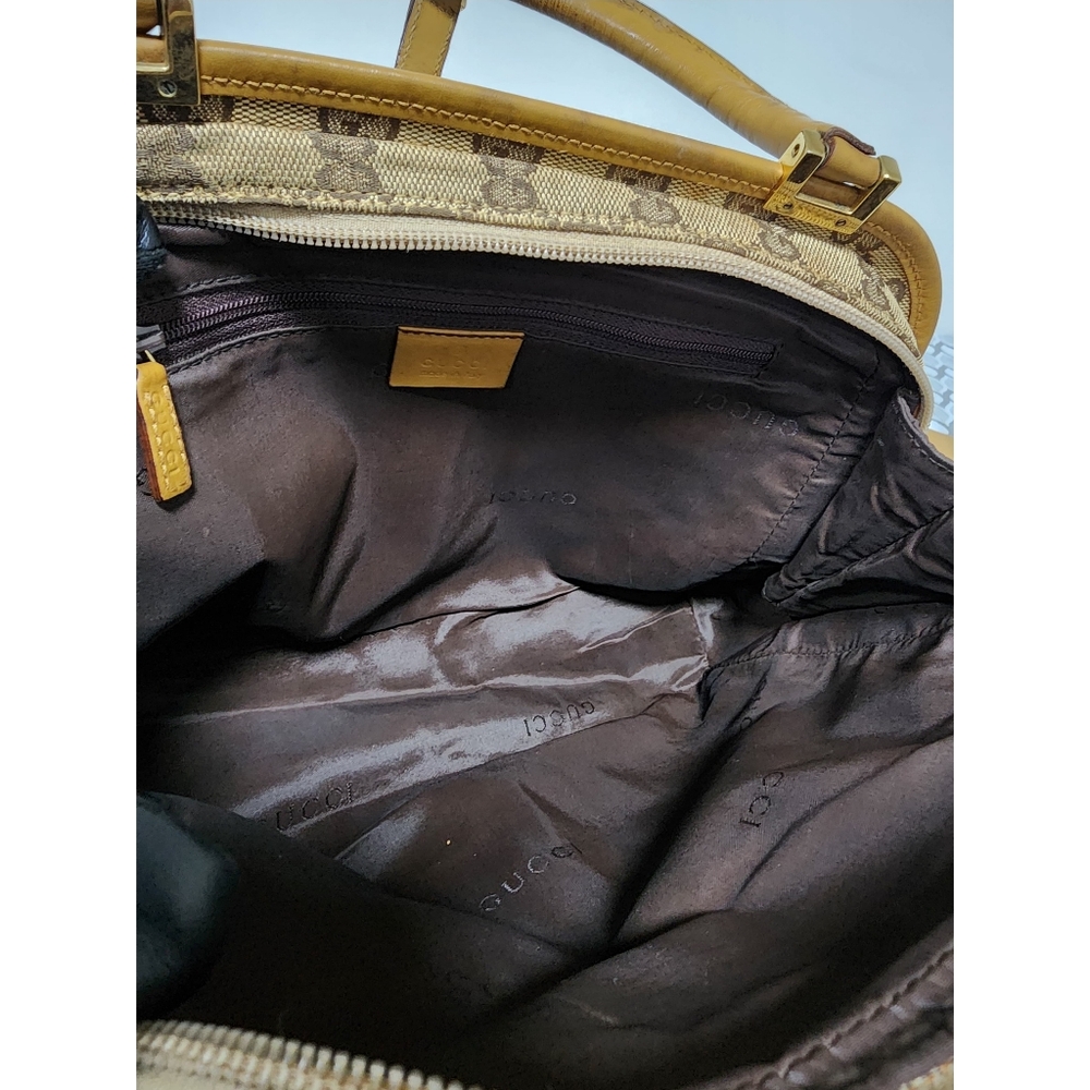 Gucci Vintage Piston Lock Jackie Shoulder Bag Brown/Beige - Picture 16 of 16